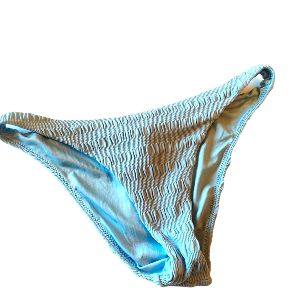 NWT O'NEILL Saltwater Solids Textured Flamenca Cheeky Bottom Blue, size Medium - Picture 3 of 6